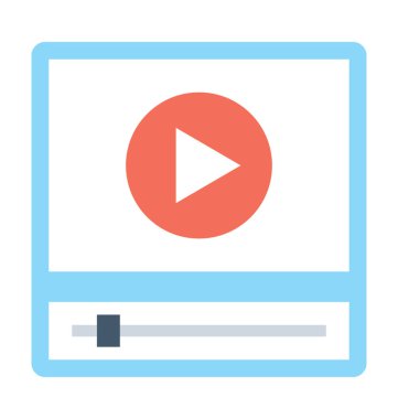 Film oynatıcı, düz vektör simgesi