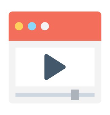 Video akışı, düz vektör simgesi