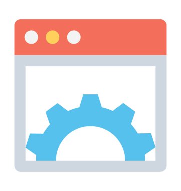 Web ayarı düz vektör simgesi