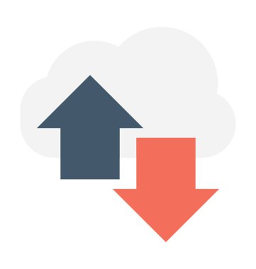 Bulut paylaşımı düz vektör simgesi