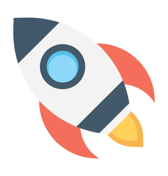 Rocket Flat Vector Icon — Stock Vector