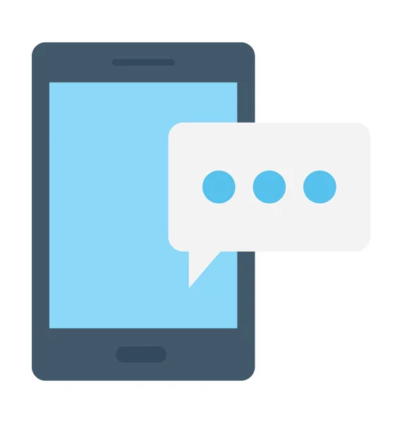 Mobile Chatting Flat Vector Icon — Stock Vector
