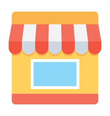 dükkan düz vektör simgesi