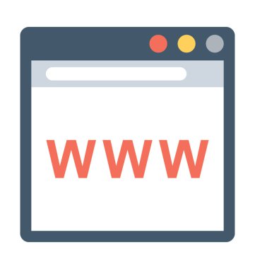 Www düz vektör simgesi