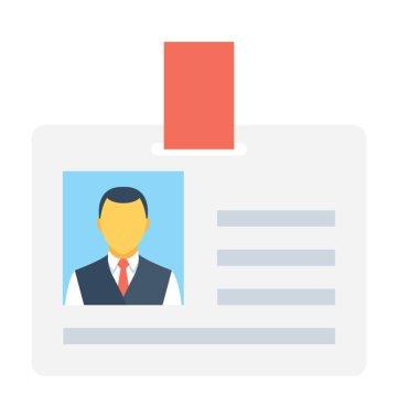 Kimlik kartı düz vektör simgesi