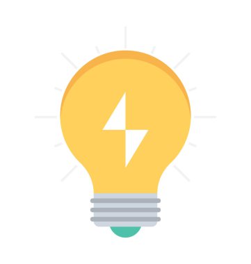 Ampul Düz Vektör Simgesi