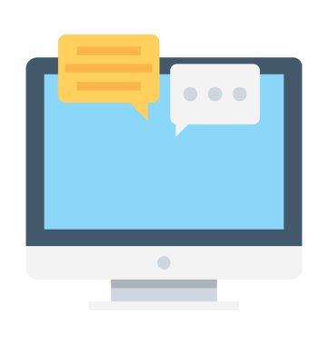 Sohbet kabarcıklar düz vektör simgesi