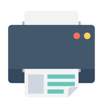 Yazıcı Düz Vektör Simgesi