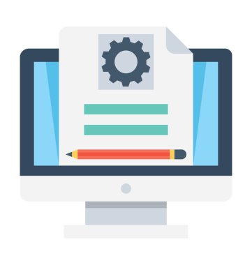 Çevrimiçi belge düz vektör simgesi