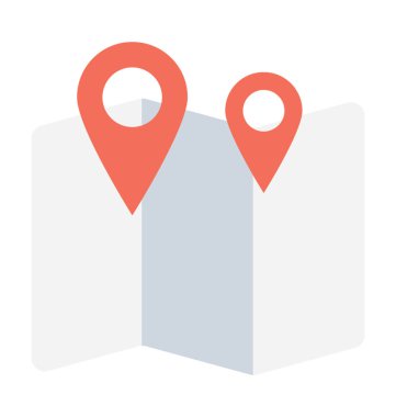 harita pin düz vektör simgesi