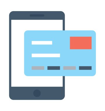 mobil bankacılık düz vektör simgesi