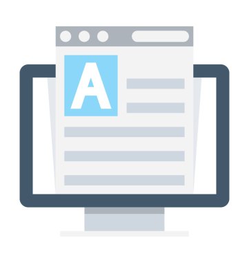 Çevrimiçi belge düz vektör simgesi