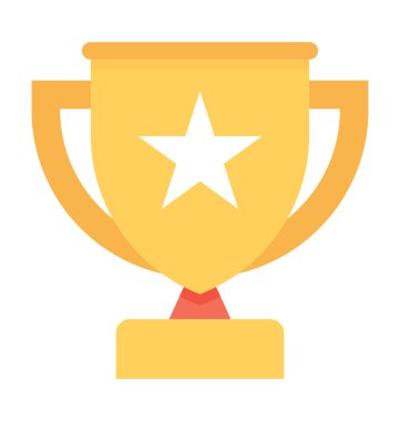 Yıldız Trophy düz vektör simgesi