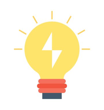 fikir düz vektör simgesi