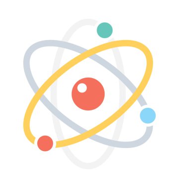 Atom düz vektör simgesi