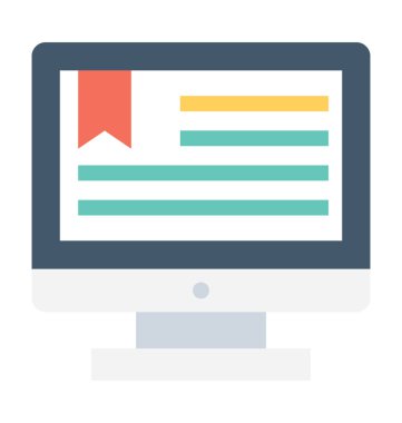 E öğrenme düz vektör simgesi