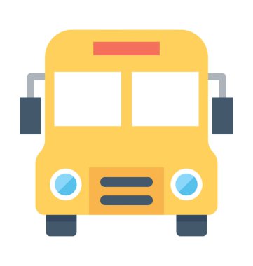 okul servisi düz vektör simgesi