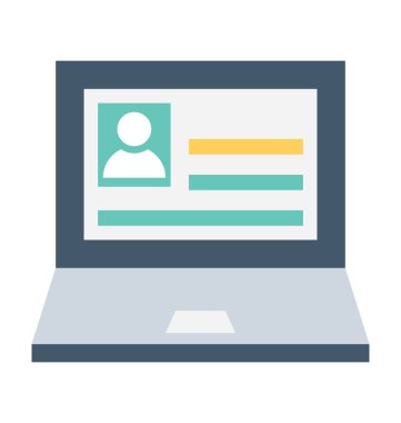 Laptop Düz Vektör Simgesi