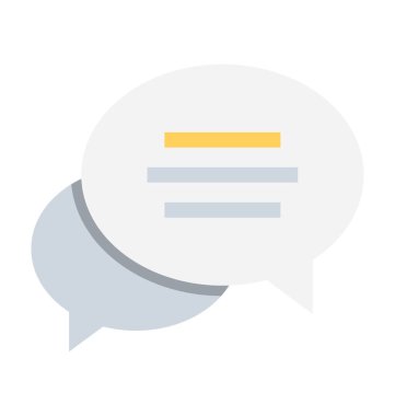 Sohbet kabarcık düz vektör simgesi