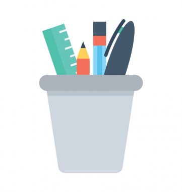 Kalem büyük düz vektör simgesi