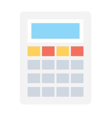 hesap makinesi düz vektör simgesi