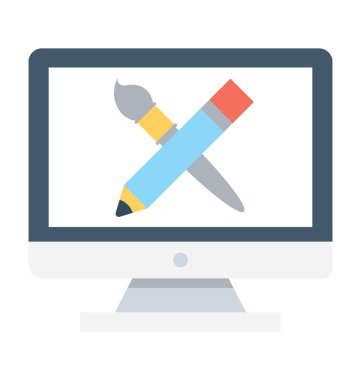 Düz vektör simge tasarımı grafik