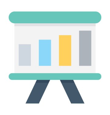 Grafik sunum düz vektör simgesi