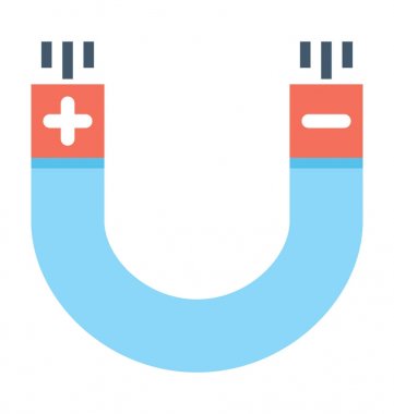 Mıknatıs Düz Vektör Simgesi