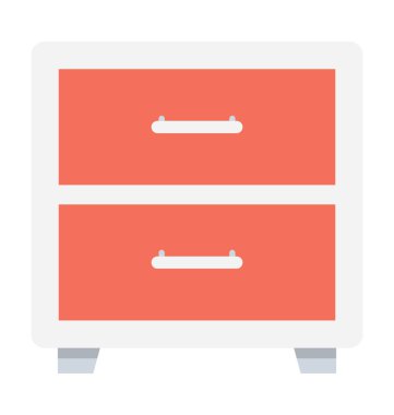 Çekmeceler düz vektör simgesi