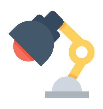 Masa lambası düz vektör simgesi