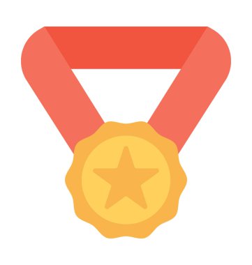 Yıldız madalya düz vektör simgesi