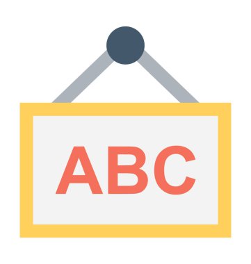 Alfabe grafik düz vektör simgesi