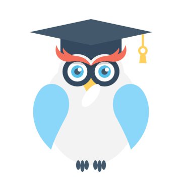 Baykuş düz vektör simgesi