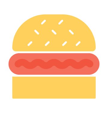 Burger düz vektör simgesi