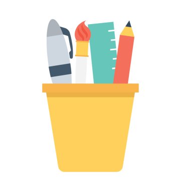 Kalem büyük düz vektör simgesi