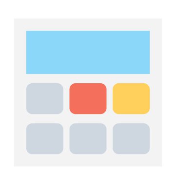 hesap makinesi düz vektör simgesi