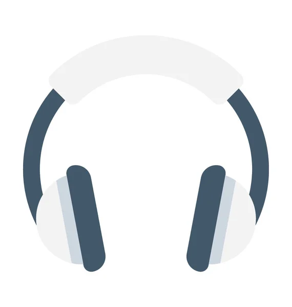 Auriculares Vector plano Icono — Vector de stock