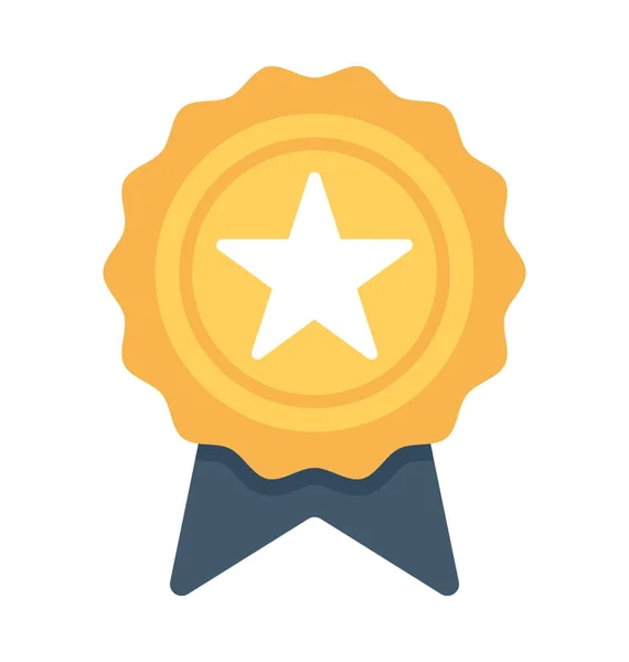Award Badge Flat Vector Icon — Stock Vector