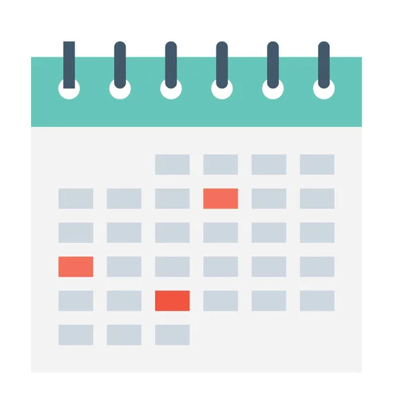 Kalender Vlakke vectoricoon — Stockvector