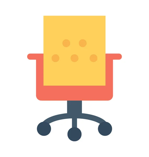Krzesło obrotowe płaskie wektor ikona — Wektor stockowy