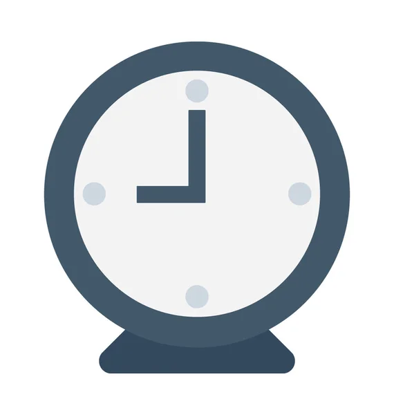 Reloj despertador Vector plano Icono — Vector de stock