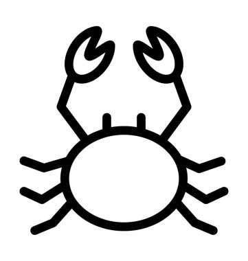 Yengeç düz vektör simgesi