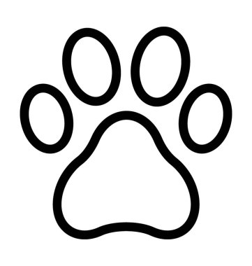 Köpek pençe düz vektör simgesi