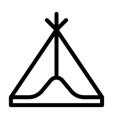 çadır düz vektör simgesi