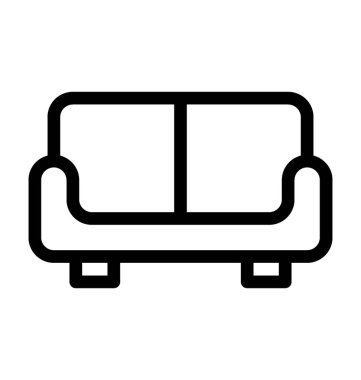kanepe düz vektör simgesi