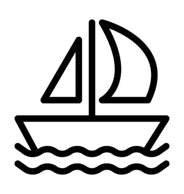 yelkenli düz vektör simgesi