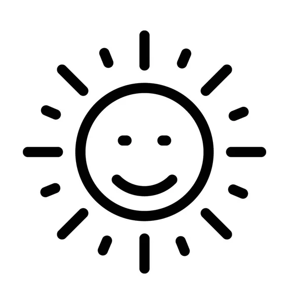 Smiling Sun Flat Vector Icon — Stock Vector