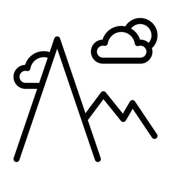 Montañas Plano Vector Icono — Vector de stock
