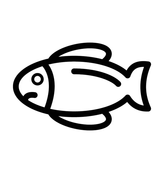 Ícone Vetor Plano Peixe —  Vetores de Stock