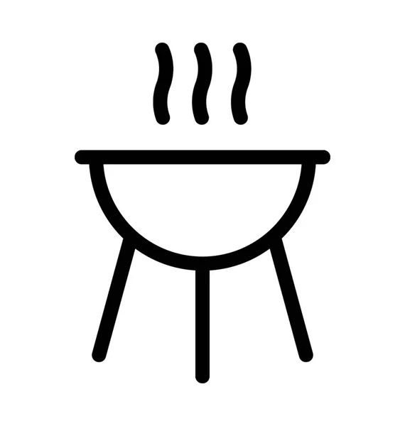 Bbq Grill Flat Vector Ícone — Vetor de Stock